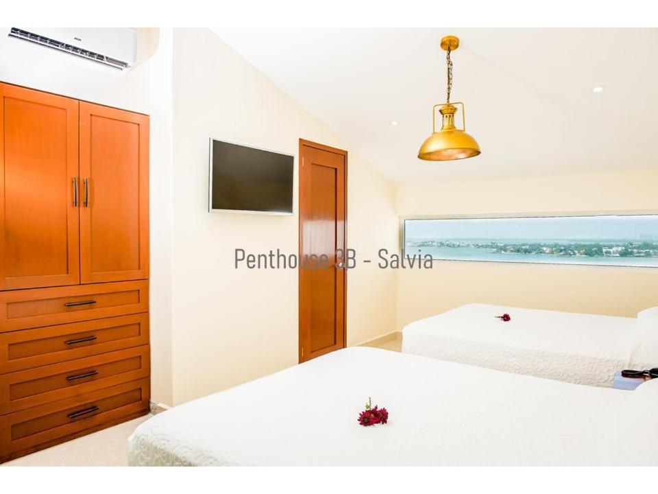 2 Story Oceanfront Penthouses On Cancun Beach! المظهر الخارجي الصورة