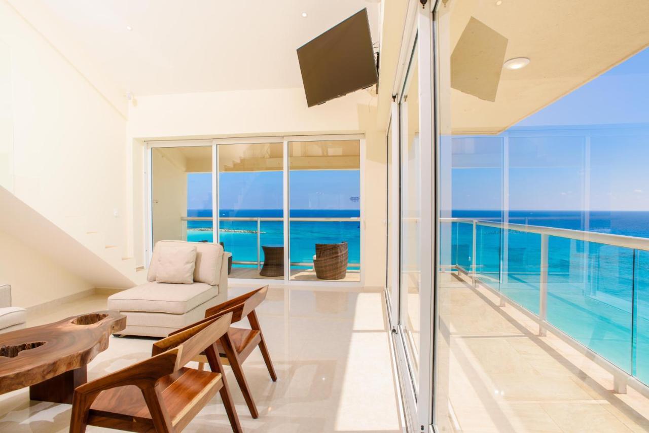 2 Story Oceanfront Penthouses On Cancun Beach! المظهر الخارجي الصورة