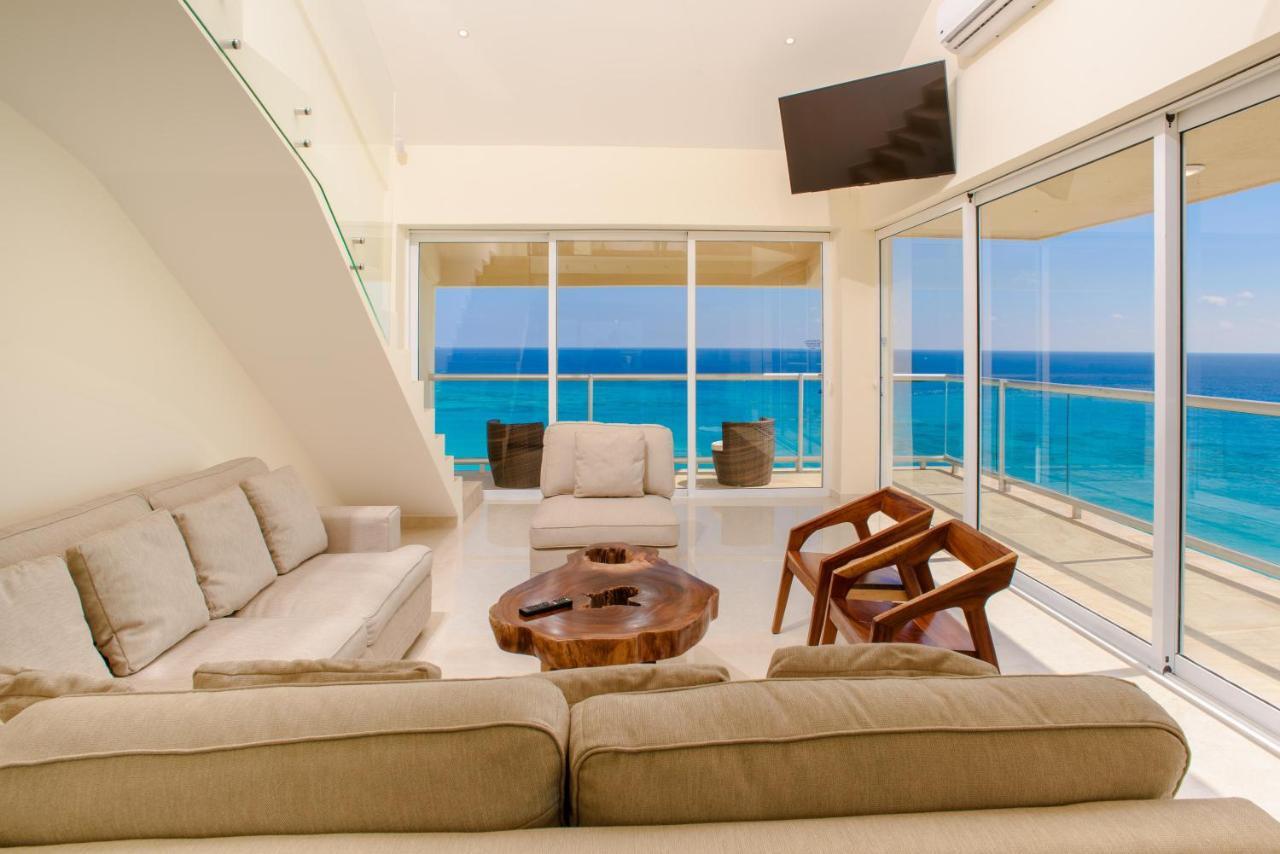 2 Story Oceanfront Penthouses On Cancun Beach! المظهر الخارجي الصورة